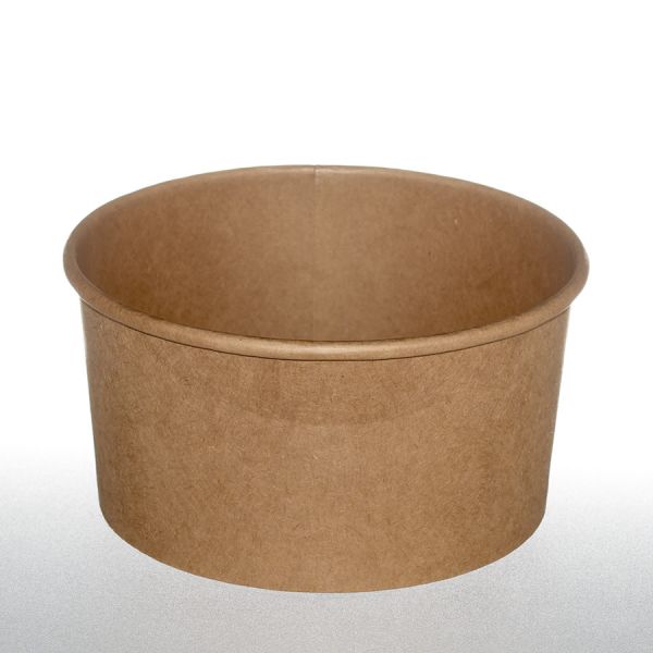 Контейнер паперовий для салату з кришкою РЕТ 1000 мл d-145 мм h-75 мм КРАФТ