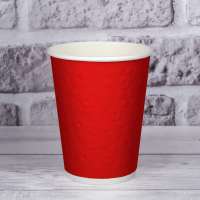 Стакан паперовий двошаровий з тисненням Bubbles Red 400 мл
