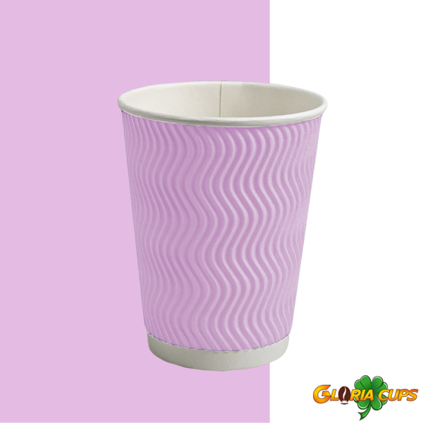 Гофростакан Ripple 400 мл рожевий