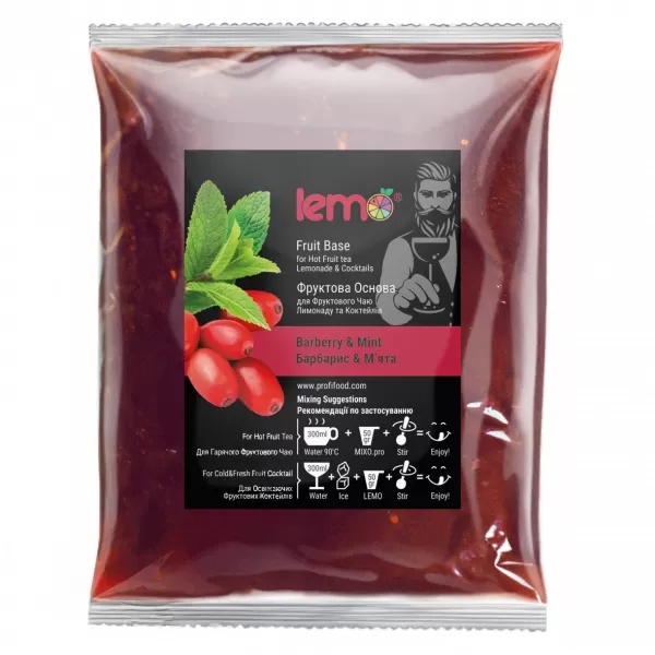 Концентрат для лимонаду та чаю LEMO Барбарис-М'ята 1 кг