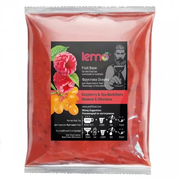 Концентрат для лимонаду та чаю LEMO Обліпиха-Малина 1 кг