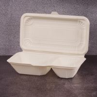 Ланч-бокс двосекційний БІО 260*150*70 мм з кукурудзяного крохмалю 100 шт