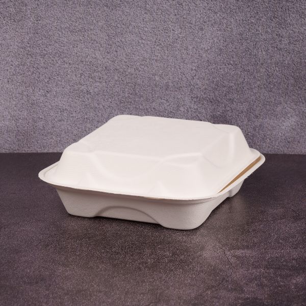 Ланч-бокс для бургера БІО 200*200*75 мм з цукрової тростини 50 шт