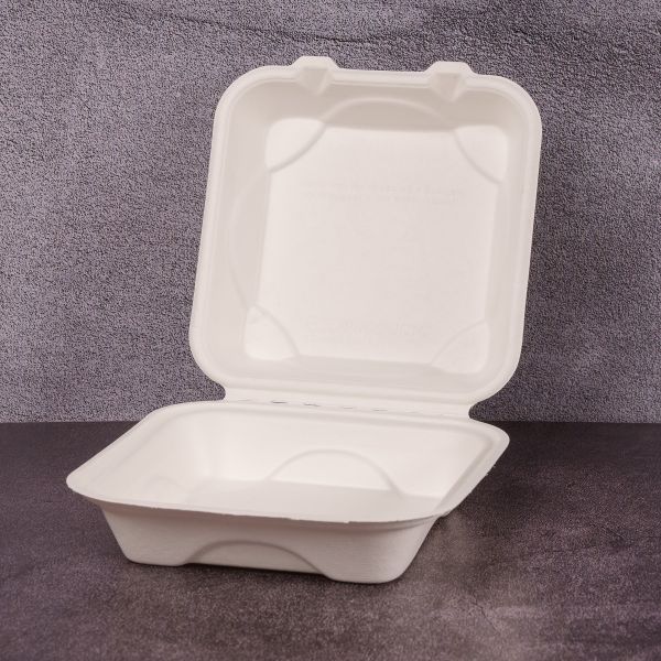 Ланч-бокс для бургера БІО 200*200*75 мм з цукрової тростини 50 шт
