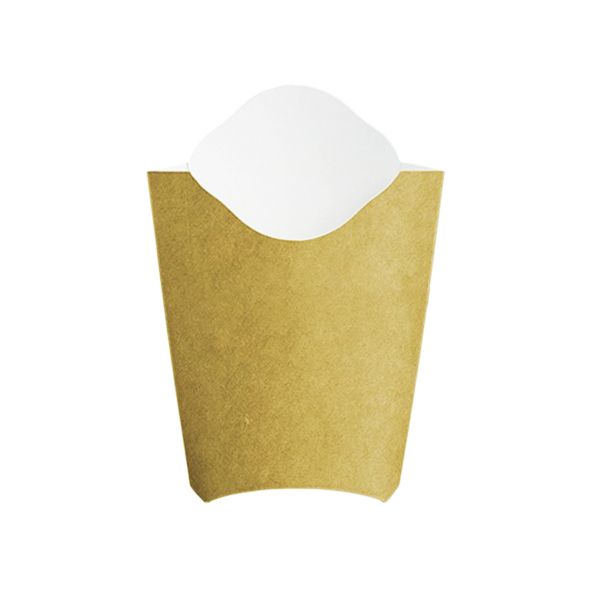 Картонна упаковка для картоплі фрі 200-250 г 195*143 мм КРАФТ/БІЛА