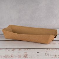 Тарілка човник картонна 250*100*45 мм без ламінації КРАФТ 100 шт