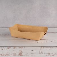 Тарілка човник картонна 180*100*45 мм з ламінацією КРАФТ 100 шт