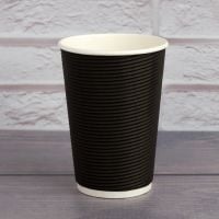 Гофростакан Spiral 340 мл черный