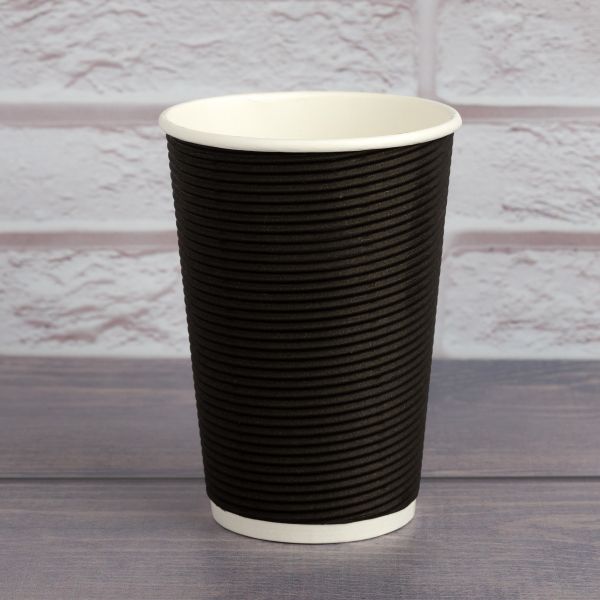 Гофростакан Spiral 340 мл чорний