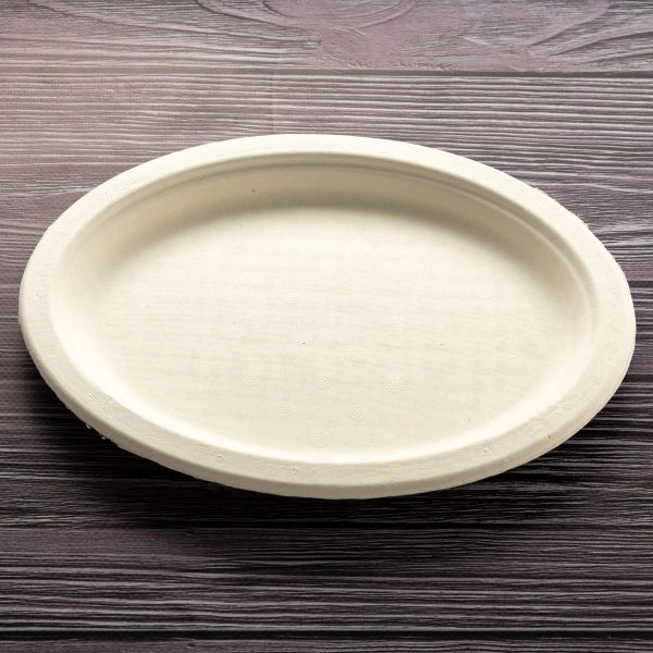 Тарілка паперова щільна овальна 260*200 мм БІЛА 50 шт