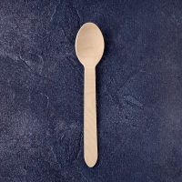 Ложка одноразова столова дерев'яна 16 см 100 шт