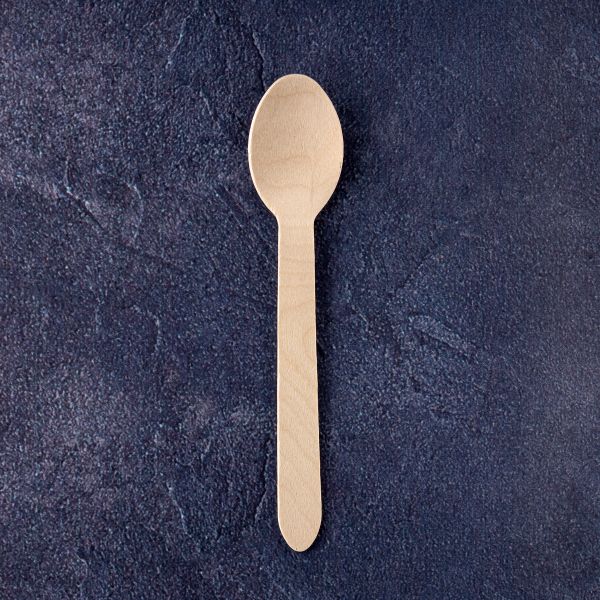 Ложка одноразова столова дерев'яна 16 см 100 шт