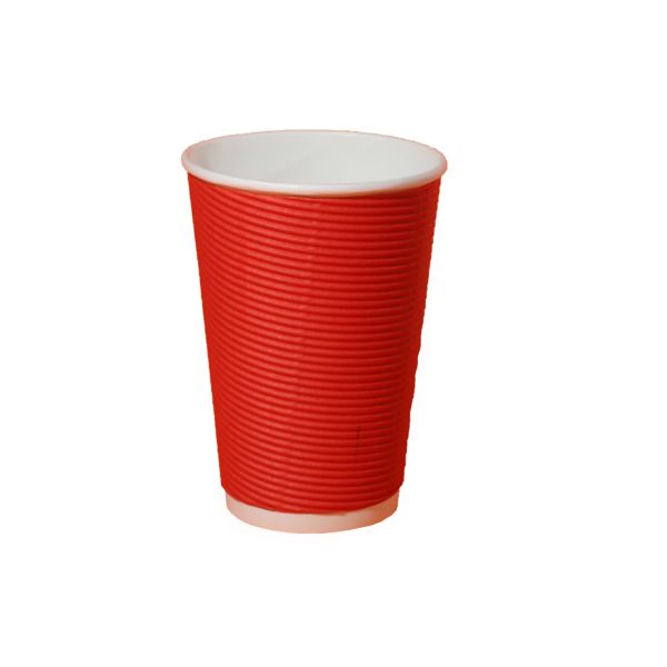 Гофростакан Spiral 340 мл червоний