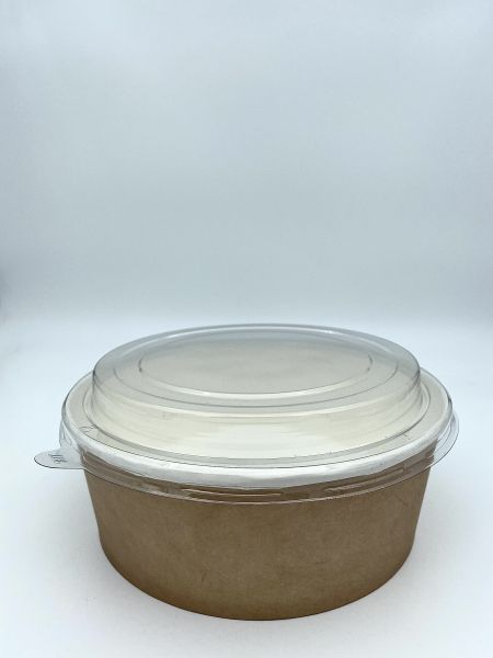 Контейнер паперовий для салату 1350 мл d-187 мм h-67 мм 2РЕ КРАФТ/БІЛИЙ