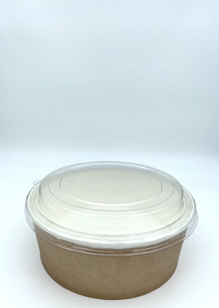 Контейнер паперовий для салату 1350 мл d-187 мм h-67 мм 2РЕ КРАФТ/БІЛИЙ