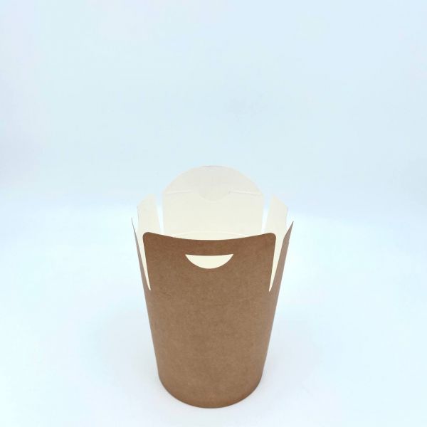 Коробка картонна для локшини (Паста Бокс) 500 мл КРАФТ/БІЛА