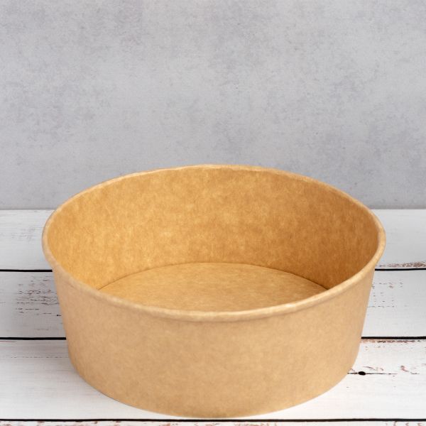 Контейнер паперовий для салату 1350 мл d-187 мм h-67 мм КРАФТ