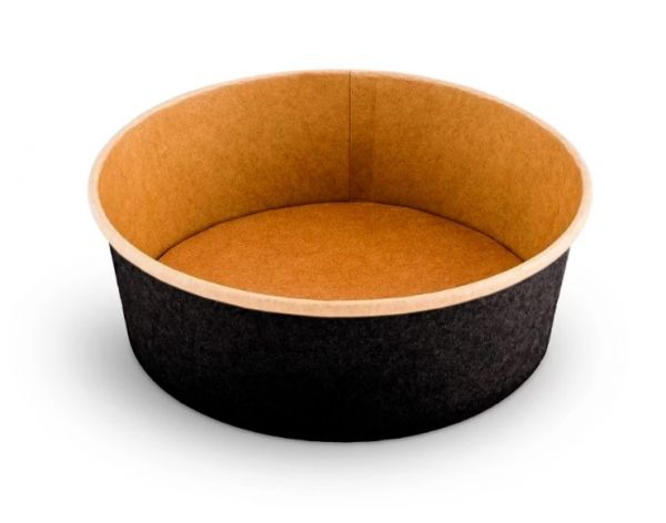 Контейнер паперовий для салату 1350 мл d-187 мм h-67 мм ЧОРНИЙ/КРАФТ