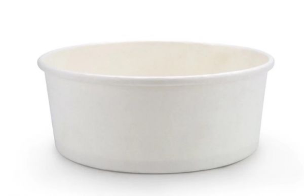 Контейнер паперовий для салату 750 мл d-145 мм h-67 мм 2PE БІЛИЙ