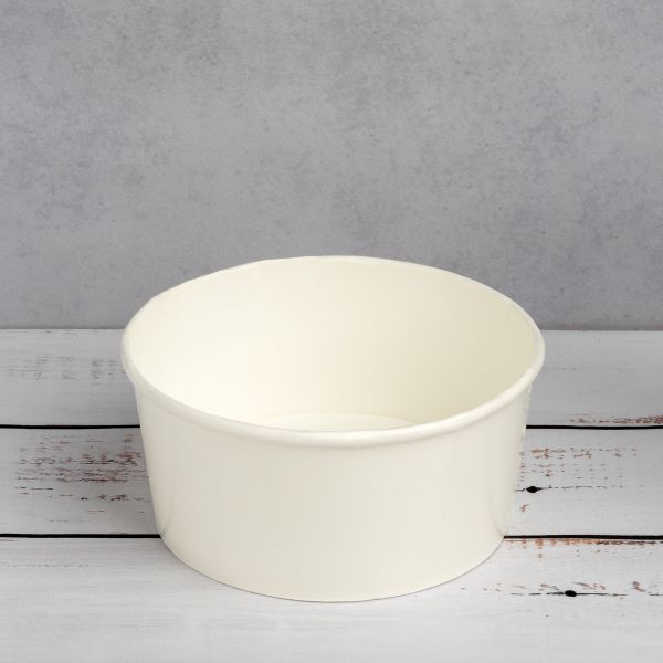 Контейнер паперовий для салату 750 мл d-145 мм h-67 мм 2PE БІЛИЙ