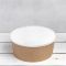 Контейнер паперовий для салату 750 мл d-148 мм h-67 мм КРАФТ/БІЛИЙ