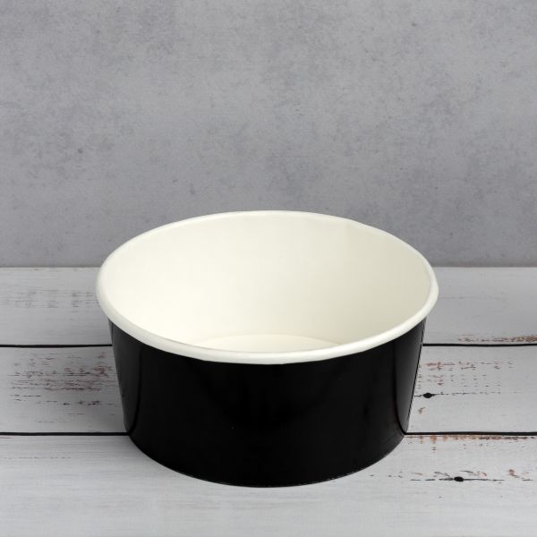 Контейнер паперовий для салату 750 мл d-145 мм h-67 мм 2РЕ ЧОРНИЙ/БІЛИЙ