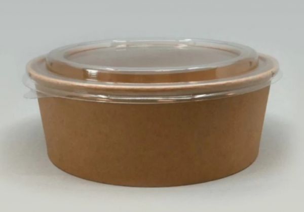 Контейнер паперовий для салату 1000 мл d-187 мм h-53 мм КРАФТ