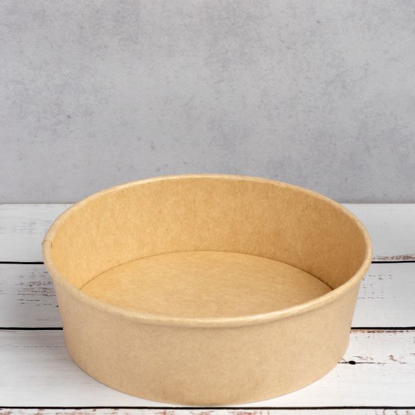 Контейнер паперовий для салату 1000 мл d-187 мм h-53 мм КРАФТ