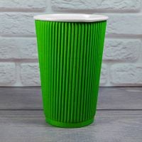 Гофростакан 500 мл зелёный 20 шт