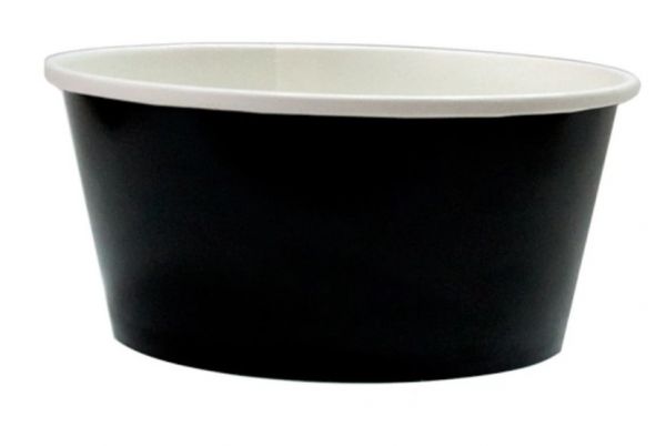 Контейнер паперовий для салату 550 мл d-142 мм h-53 мм 2РЕ ЧОРНИЙ/БІЛИЙ