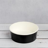 Контейнер паперовий для салату 550 мл d-142 мм h-53 мм 2РЕ ЧОРНИЙ/БІЛИЙ