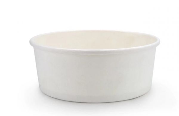 Контейнер паперовий для салату 550 мл d-142 мм h-53 мм 2PE БІЛИЙ