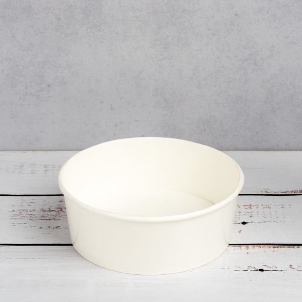 Контейнер паперовий для салату 550 мл d-142 мм h-53 мм 2PE БІЛИЙ