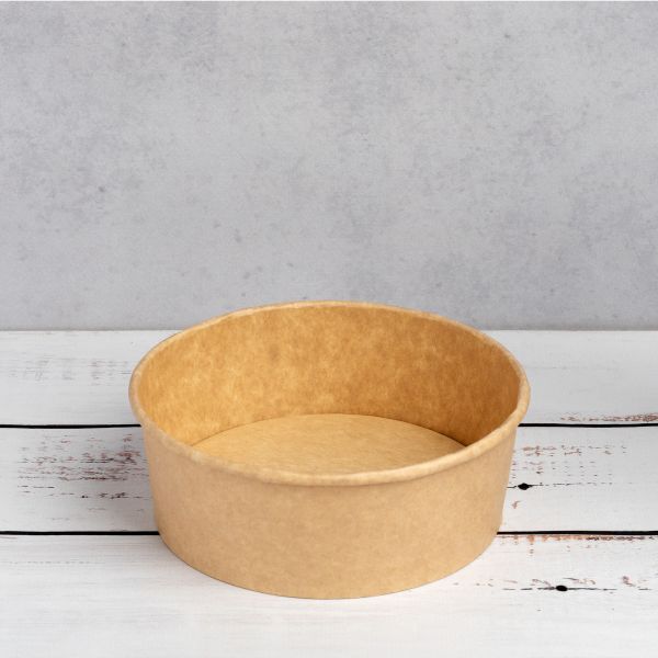 Контейнер паперовий для салату 550 мл d-142 мм h-53 мм КРАФТ