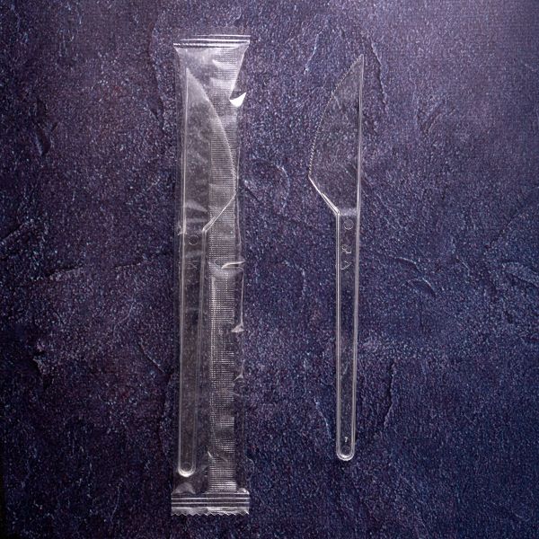 Ніж 17 см в індивід. упак. ПРОЗОРИЙ 100 шт