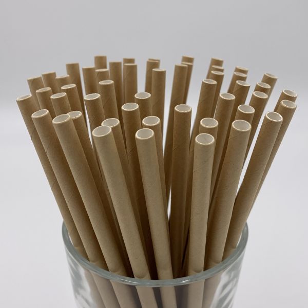 Трубочки паперові d=6 мм L=195 мм 100 шт крафт