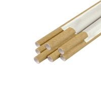 Трубочки бумажные d-6 мм L-200 мм 100 шт КРАФТ в инд. бумаж. упак.