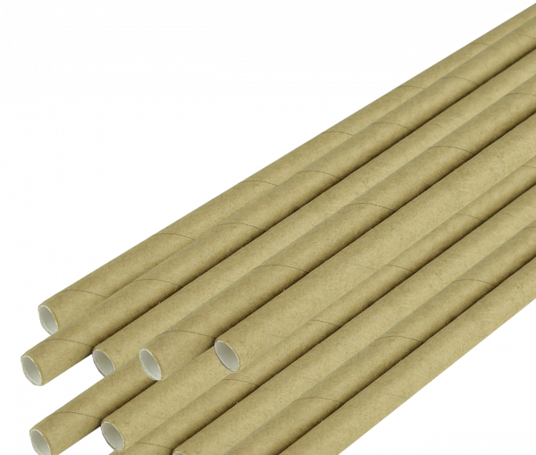 Трубочки паперові d=6 мм L=200 мм 50 шт крафт в індив.папер.упак.