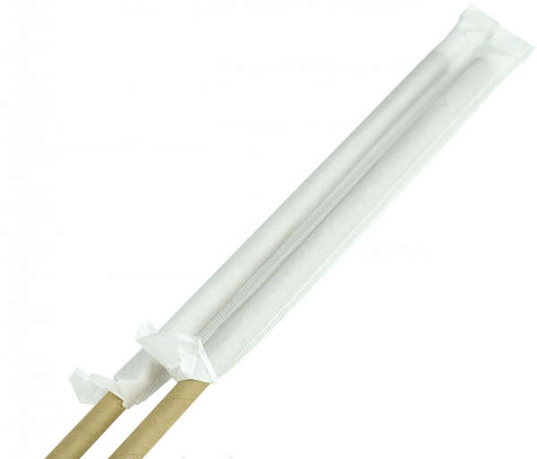 Трубочки паперові d=6 мм L=200 мм 50 шт крафт в індив.папер.упак.