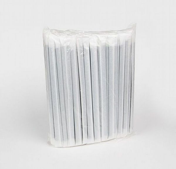 Трубочки паперові d=6 мм L=200 мм 50 шт чорні в індив. папер. упак.