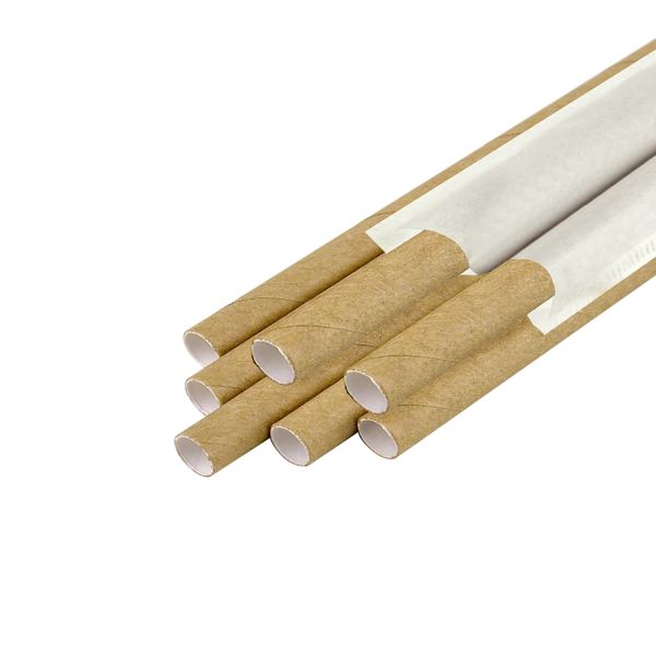 Трубочки паперові Фреш d-8 мм L-200 мм 50 шт КРАФТ в індив. папер. упак.