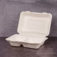 Ланч-бокс двосекційний БІО 230*159*80 мм з цукрової тростини 50 шт