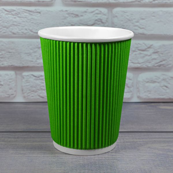Гофростакан 400 мл зелений