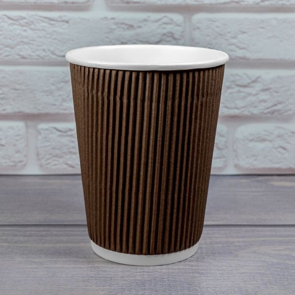 Гофростакан 400 мл коричневий