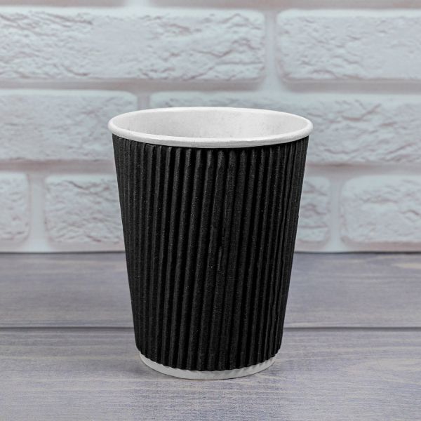 Гофростакан 250 мл черный 25 шт