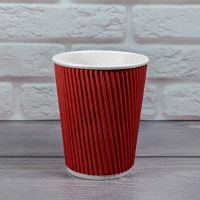 Гофростакан 250 мл красный 25 шт