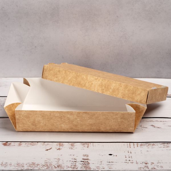 Коробка картонна для суші та других страв 200*100*50 мм КРАФТ
