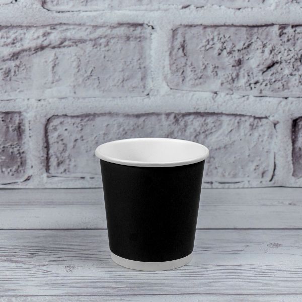 Стакан паперовий двошаровий 110 мл Soft touch BLACK
