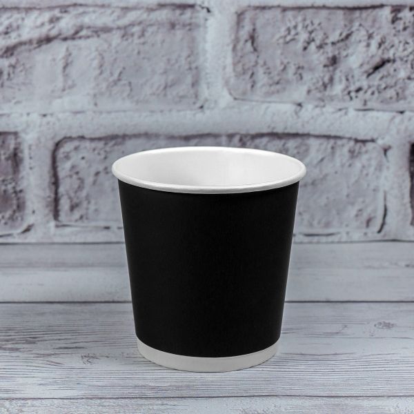 Стакан паперовий двошаровий 180 мл Soft touch BLACK