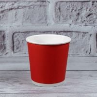 Стакан бумажный двухслойный 180 мл Soft touch RED